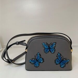 Purple Crossbody Purse with Butterfly Detailing